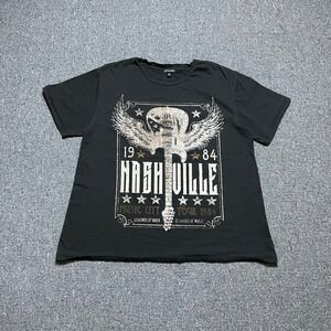 Queens & Angels Nashville Music City Tour 1984 Graphic Tee 1X Black Rocker Shirt